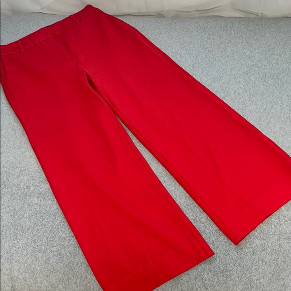 Boden Hampshire Ponte Wide Pants Trousers Size 8 Petite Red Office Career Preppy - Picture 2 of 12